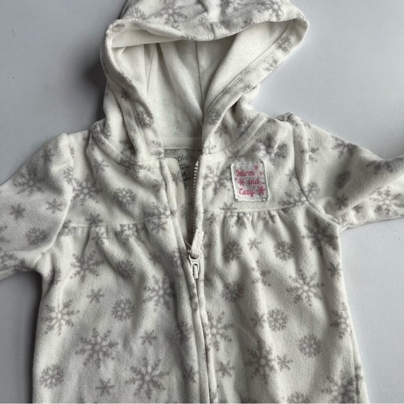 Simple Joys Fleece Footless Zip Winter Cold BodySuit Baby Girl Boy size 6 months - Picture 3 of 5